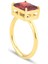 Garnet Zirconia Taşlı Baget Kesim Tektaş Yüzük 2