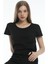Yuvarlak Yaka Siyah Regular Boxy Organik Pamuk T-Shirt 4