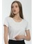 Yuvarlak Yaka Beyaz Regular Boxy Organik Pamuk T-Shirt 2