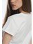 Yuvarlak Yaka Beyaz Regular Boxy Organik Pamuk T-Shirt 4
