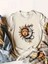 Kadın Geometrik Ay&güneş Baskılı T-Shirt Oversize Salaş 1
