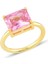 Pink Zirconia Taşlı Baget Kesim Tektaş Yüzük 1