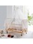 Bw 6040 - Tekerlekli Sallanır Sabitlenir Kademeli Anne Yanı Ahşap Bebek Beşik 60X120 3
