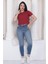 Süper Kalite Kadın Pamuk Penye Bordo Kısa Kol Crop Top 5