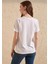 %100 Pamuk Süper Kalite Kadın Tişört Düz Renk Beyaz Bisiklet Yaka Organik Pamuk Penye T-Shirt 5