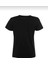 %100 Pamuk Süper Kalite Kadın Tişört Düz Renk Siyah Bisiklet Yaka Organik Pamuk Penye T-Shirt 4