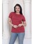 %100 Pamuk Süper Kalite Kadın Tişört Düz Renk Bordo Bisiklet Yaka Organik Pamuk Penye T-Shirt 1