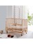 Bw 6050 - Tekerlekli Sallanır Sabitlenir Kademeli Anne Yanı Ahşap Bebek Beşik 70X130 1