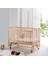 Bw 6050 - Tekerlekli Sallanır Sabitlenir Kademeli Anne Yanı Ahşap Bebek Beşik 70X130 2