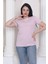 %100 Pamuk Süper Kalite Kadın Tişört Düz Renk Pembe Bisiklet Yaka Organik Pamuk Penye T-Shirt 4