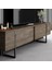 Luxe Siyah Metal Ayaklı Ceviz Tv Sehpası 3