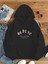 3 Kelebek Desenli 2 Iplik Şardonlu Kapüşonlu Cepli Pamuklu Sweatshirt 1