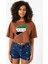 Suriye Yeni Bayrak Kahverengi Kadın Crop Tshirt 1