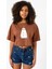 Grumpy Christmas Kahverengi Kadın Crop Tshirt 1