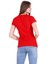 Türk Bayrak Ay Yıldız Baskılı Dar Kesim Kadın Kırmızı T-Shirt 3