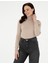 Kadın Bej Slim Fit Balıkçı Yaka Basic Kazak 50290579-VR011 1