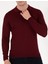 Erkek Kırmızı Slim Fit Polo Yaka Yün Karışımlı Basic Triko Kazak 50257322-VR030 6