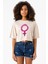 Purple Venus Symbol Bej Kadın Crop Tshirt 1