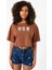 Eat Sleep Anime Kahverengi Kadın Crop Tshirt 1
