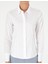 Kadın Beyaz Slim Fit Uzun Kollu Gömlek 50296350-VR013 6