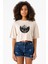 Let The Adventure Begin Bej Kadın Crop Tshirt 1