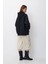 Pamuk Kadın Siyah Basic 3 Iplik Oversize Kapüşonlu Kangru Cepli Sweatshirt 3