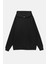 Pamuk Kadın Siyah Basic 3 Iplik Oversize Kapüşonlu Kangru Cepli Sweatshirt 5