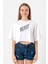 Mr Beast Make The World Beyaz Kadın Crop Tshirt 1