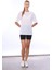 Kadın Iç Gösteren Transparan Penye Pamuk Beyaz Bisiklet Yaka Oversize T-Shirt 5