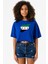 Suriye Yeni Bayrak Mavi Kadın Crop Tshirt 1