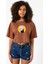 Meovv Meow Kahverengi Kadın Crop Tshirt 1