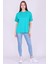 Yeşil Basic Oversize Kadın Tshirt 3