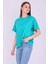Yeşil Basic Oversize Kadın Tshirt 4