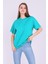 Yeşil Basic Oversize Kadın Tshirt 5