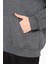Pamuk Kadın Füme Antrasit Melanj Basic 3 Iplik Oversize Kapüşonlu Kangru Cepli Sweatshirt 3