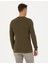 Erkek Koyu Haki Slim Fit Bisiklet Yaka Triko Kazak 50278095-VR111 6