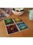 Atölye Renkli Cam ve Doğa Temalı Bardak Altlığı 4’lü Set Doğal Taş (10X10 Cm) 1