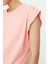 Pembe %100 Pamuk Vatka Görünümlü Basic Bisiklet Yaka Örme T-Shirt 2
