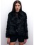 Yakalı Peluş Ceket - Siyah 5