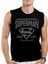 Süperadam Siyah Kesik Kol / Kolsuz Erkek T-Shirt 1