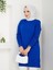 Uzun Düğmeli Triko Tunik - Saks Mavi 2129 5