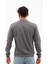 Erkek Koyu Gri Mare Jaker Kumaş Bisiklet Yaka Uzun Kollu Sweatshirt - 7656 4