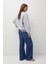 %100 Pamuk Kadın Gri Melanj 3 Iplik Basic Oversize Bisiklet Yaka Uzun Kol Sweatshirt Yüksek Kalite 3