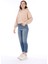 Pamuk Premium Kadın Bej Kapüşonlu Crop Sweatshirt 3