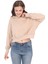 Pamuk Premium Kadın Bej Kapüşonlu Crop Sweatshirt 4