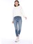 Pamuk Premium Kadın Şardonsuz Ekru Kapüşonlu Crop Sweatshirt 3