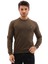 Erkek Haki Mare Jaker Kumaş Bisiklet Yaka Uzun Kollu Sweatshirt - 7656 1