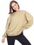 Kadın %100 Pamuk Şardonsuz Askeri Haki 3 Iplik Basic Oversize Bisiklet Yaka Uzun Kol Sweatshirt 1