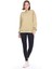 Kadın %100 Pamuk Şardonsuz Askeri Haki 3 Iplik Basic Oversize Bisiklet Yaka Uzun Kol Sweatshirt 3