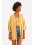 Kol Detaylı Salaş Keten Kimono - Safran 5